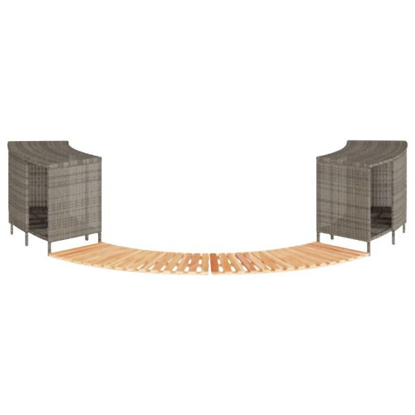 vidaXL Whirlpool-Umrandung Grau Poly Rattan und Massivholz Akazie, 3270645