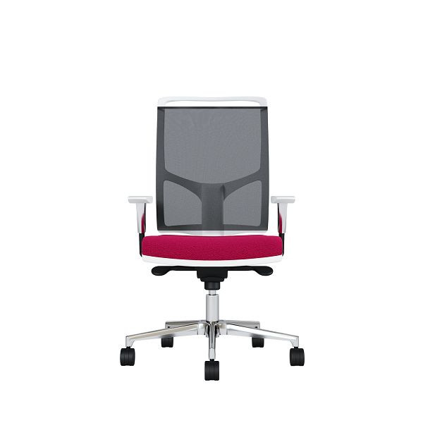 Bisley Bürodrehstuhl Zed, Weißes Kunststoff, Höhenverstellbare Armlehnen, Fußkreuz und Armlehnen aus Aluminium, NE0173 lipstick, ZEDALLWNE0173