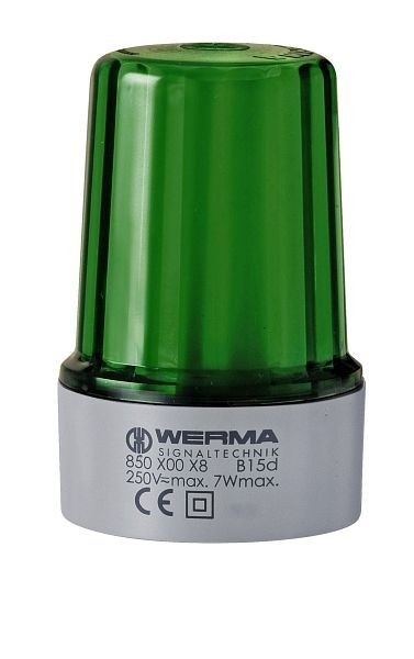 WERMA Dauerleuchte Bodenmontage 12-230VAC/DC GN Gehäusefarbe grau- grün, 850.200.38