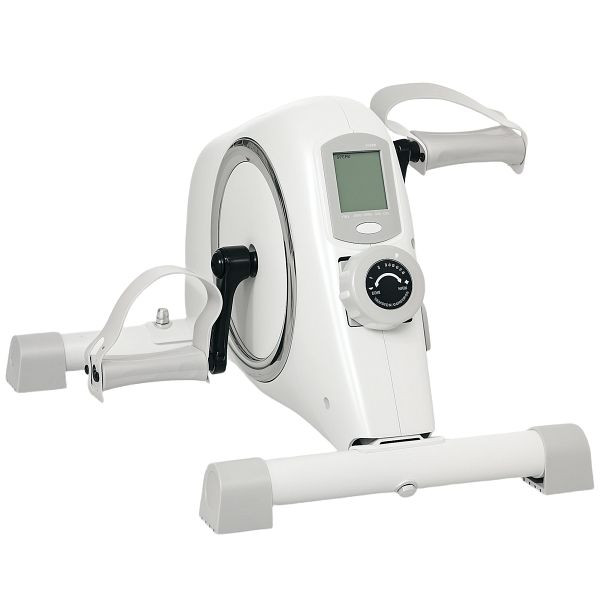 SPORTNOW Mini-Heimtrainer, Unter-dem-Schreibtisch-Fußpedale, Arm- und Beinübungen, 8 Widerstandsstufen, Stahl, Weiß, A90-384V00WT