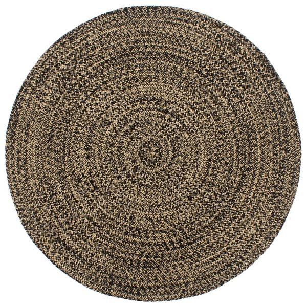vidaXL Teppich Handgefertigt Jute Schwarz und Braun 180 cm, 343620