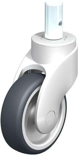Blickle LWK-TPA 101G-ZA55 Kunststoff-Lenkrolle WAVE mit Zapfen, Thermoplastisches Gummi-Elastomer, Grau, 744669