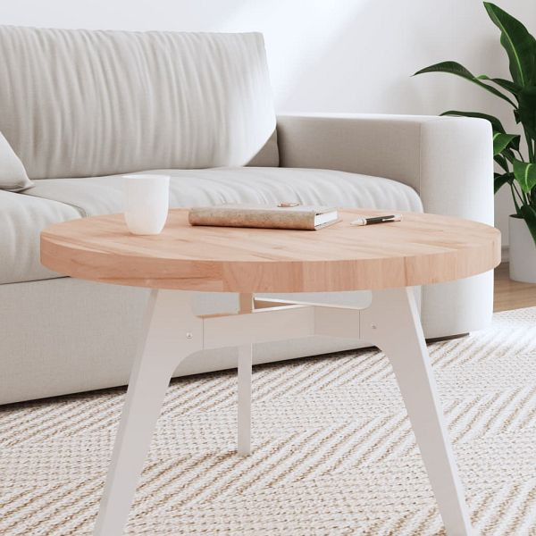 vidaXL Tischplatte Ø70x4 cm Rund Massivholz Buche, 355924