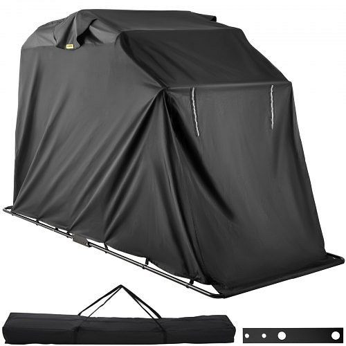 VEVOR Motorradgarage 270 x 105 x 155cm, Motorrad Garage 50, Schutzplane XL Farbe Schwarz NEU, XZMTCP00000000001V0