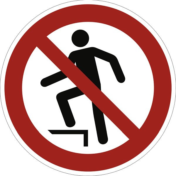 Moedel Auf die Fläche steigen verboten, ISO 7010, Aluminium, Ø 100 mm, 104528