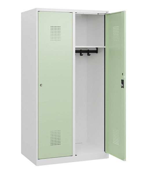 C+P Spind Evolo PLUS, 2 Abteile, 1530x800x500mm, 9016/6019, Zylinderschloss, 0490005-22 S10046