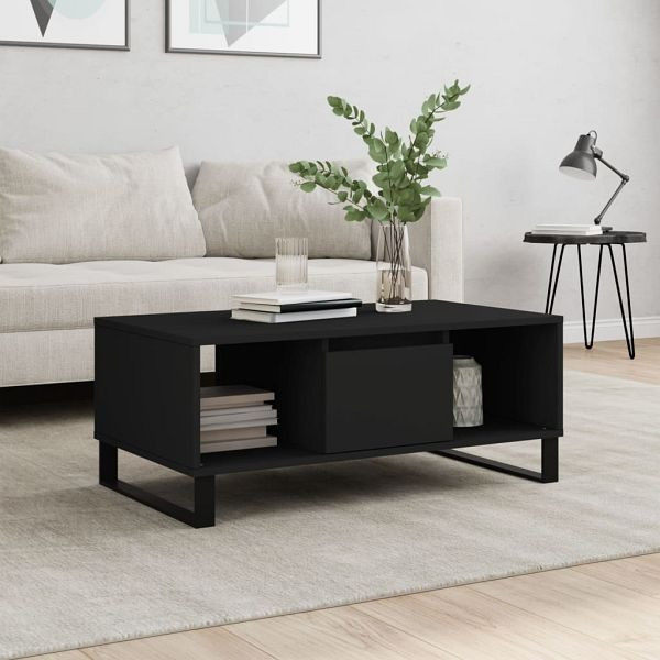 vidaXL Couchtisch Schwarz 90x50x36,5 cm Holzwerkstoff, 830597