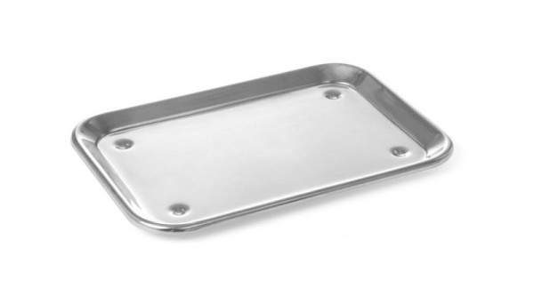 Hendi Auslageplatte, geprägte Füße, 240 mm, Edelstahl, 407202