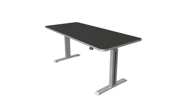 Kerkmann Steh-/Sitztisch B 1800 x T 800 mm, silber, elektrisch höhenverstellbar von 740 - 1230 mm, anthrazit/silber, 10176313