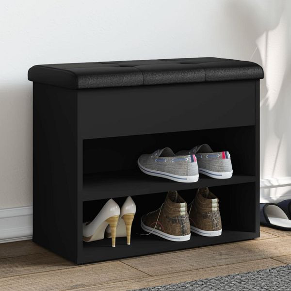 vidaXL Schuhbank Schwarz 62x32x50 cm Holzwerkstoff, 835097