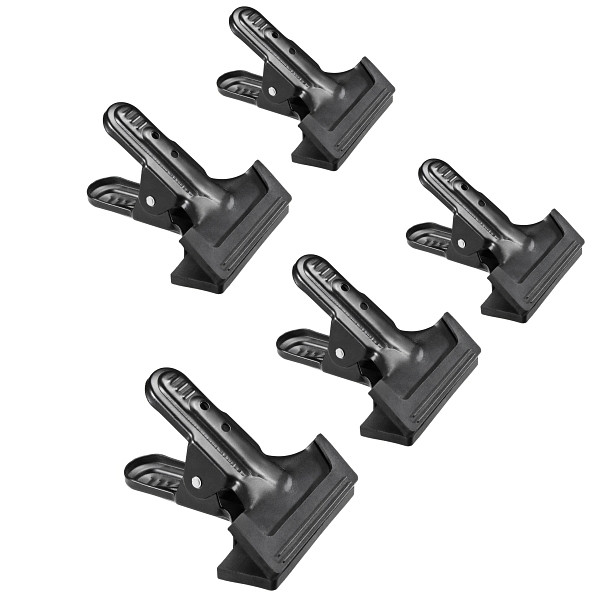 Walimex Studioclip, 5er Set, Produktfarbe: Schwarz, 1016417, 4250234564175
