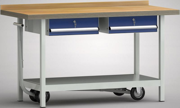 KLW Profi-Werkbank, fahrbar 1500 x 700 x 845 mm B x T x H, WP705N-1500M45-E7004