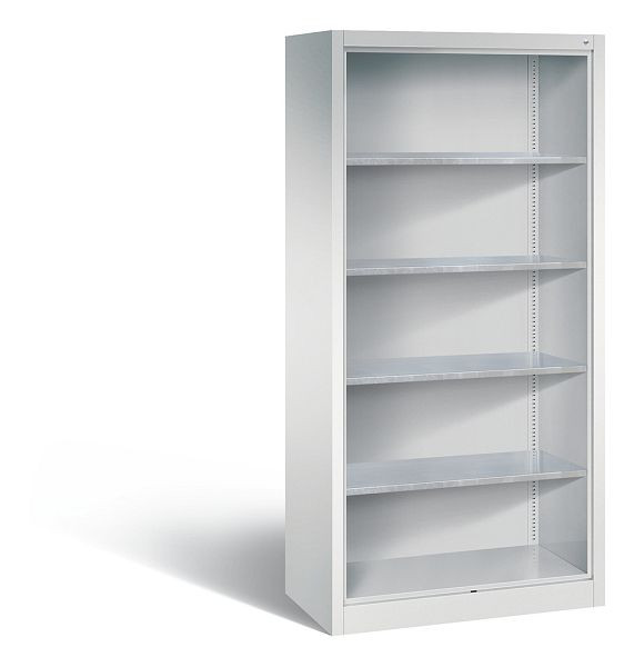 C+P Stahlregal mit Rückwand Acurado, H1950xB930xT500mm, Farbe: Lichtgrau, 8921-02 S10000