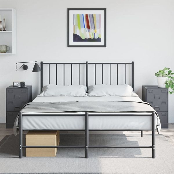 vidaXL Nachttische 2 Stück Anthrazit 34,5x39x62 cm Stahl, 841780