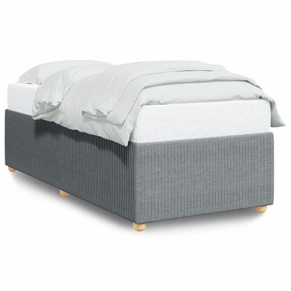 vidaXL Bettgestell Hellgrau 90x190 cm Stoff, 3284900, 8721102697821