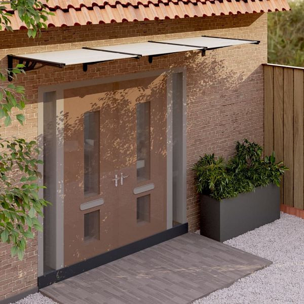 vidaXL Türvordach Schwarz und Transparent 358,5x90 cm Polycarbonat, 153688