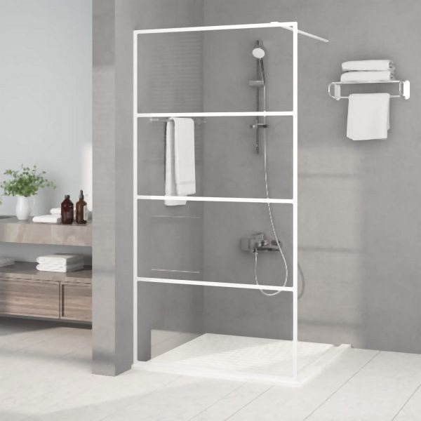 vidaXL Duschwand für Begehbare Dusche Weiß 100x195 cm ESG-Klarglas, 152142
