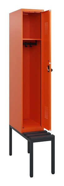 C+P Spind Evolo PLUS, 1 Abteil, 1950x300x815mm, 2004/2004, Drehriegel, Sitzfläche Kunststoff, Sitzbank, 0490505-10 S10077