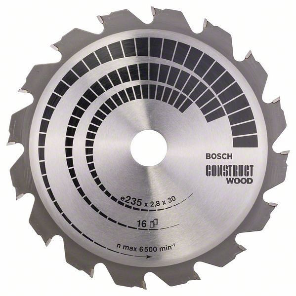 Bosch Kreissägeblatt Construct Wood, 235 x 30/25 x 2,8 mm, 16, 2608640636