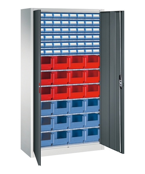 C+P Magazinschrank Serie 13, H1980xB1000xT420mm, 7035/7016, Einlegeböden 11, 133144-29 S10111
