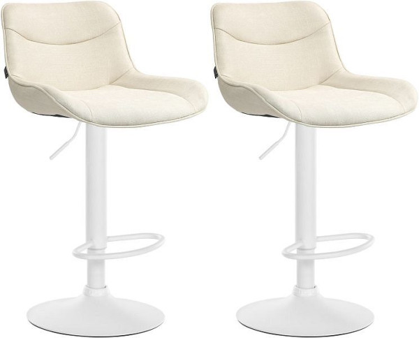 CLP Barhocker Vonore Stoff weiß, creme, VE: 2 Stück, 325240