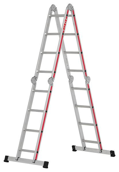 HYMER Vielzweckleiter, 4x4 Sprossen, Länge Anlegeleiter 4,59 m, 404316