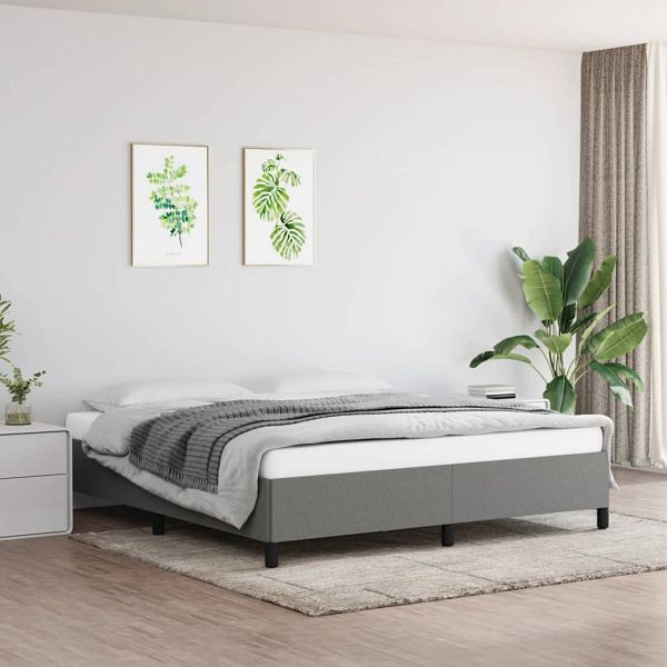 vidaXL Bettgestell Dunkelgrau 160x200 cm Stoff, Polyester, 347075