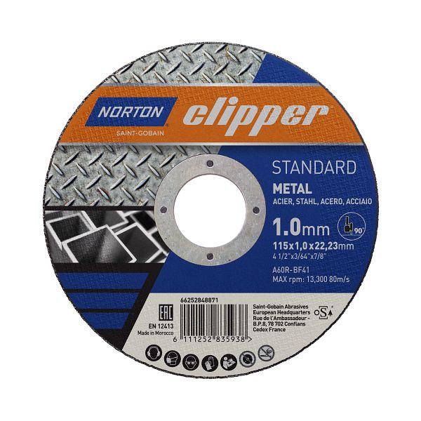 Norton Clipper Trennscheibe Standard Metall 115x1,6, VE: 25 Stück, 66252848872