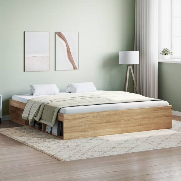vidaXL Bettgestell Sonoma-Eiche 180x200 cm, Top-Qualität, 3203882