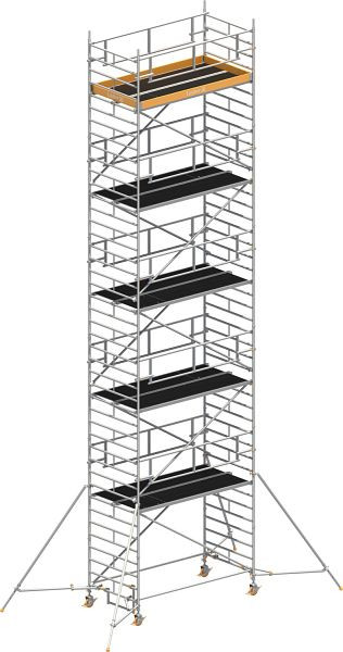 Layher Gerüst Uni Breit P2 SAFETY PLUS mit Doppelgeländer und Gerüststützen, Max. Plattformhöhe: 10,20 m, 1422130