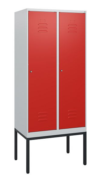 C+P Umkleidespind Classic PLUS, Gestell, 2 Abteile, 1950x800x500mm, 7035/3020, Zylinderschlösser, 0800305-22 S10017