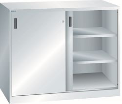 LISTA Schiebetürschrank (BxTxH) 1250x500x1000mm KEY Lock, Lichtgrau, 2 Verstellböden, 58.759.020