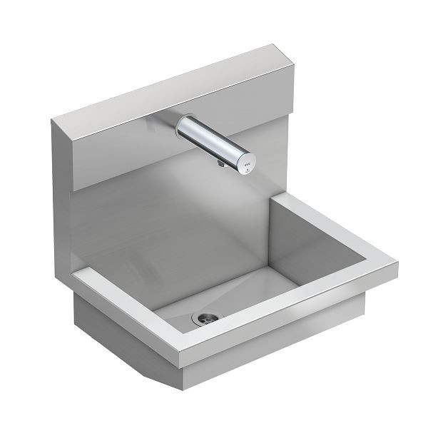 KWC Waschplatzeinheit, PLANOX, Edelstahl, 600x530x440 mm, 1x Waschplätzen, Wandventil elektronisch gesteuert, 3600004027