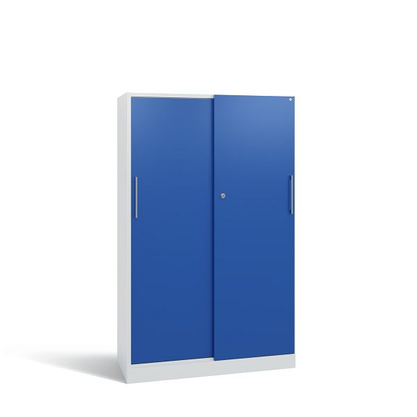 C+P Schiebetürenschrank Asisto, H1635xB1000xT435 mm, Grau/Enzianblau/DBS Hellgrau, 142012-000 S10076