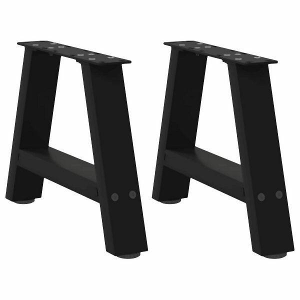 vidaXL Couchtischbeine A-Form 2 Stück Schwarz 50x(30-31) cm Stahl, 4012816
