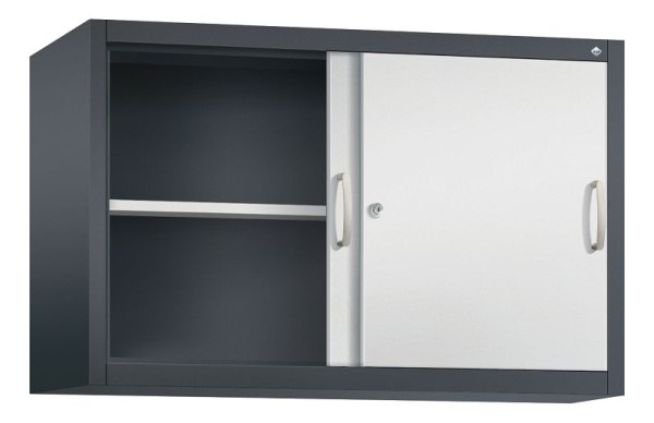C+P Aufsatzschrank Acurado, H790xB1200xT400mm, Farbe: Schwarzgrau / Lichtgrau, Bügelgriff, 2 OH, 2045-00 S10102