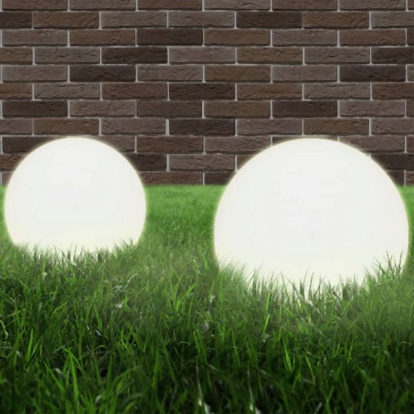 vidaXL LED-Gartenleuchten 2 Stück Kugelförmig 30 cm PMMA, 50656