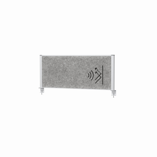 MAUL Tisch-Trennwand MAULconnecto 120x50 cm Akustik dunkel, silberner Rahmen, 9751295