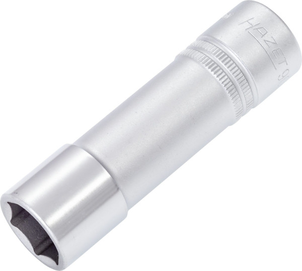 Hazet Steckschlüsseleinsatz, Sechskant, Vierkant hohl 12,5 mm (1/2 Zoll), 17 mm, Lange Ausführung Mit Rändelung, 900LG-17