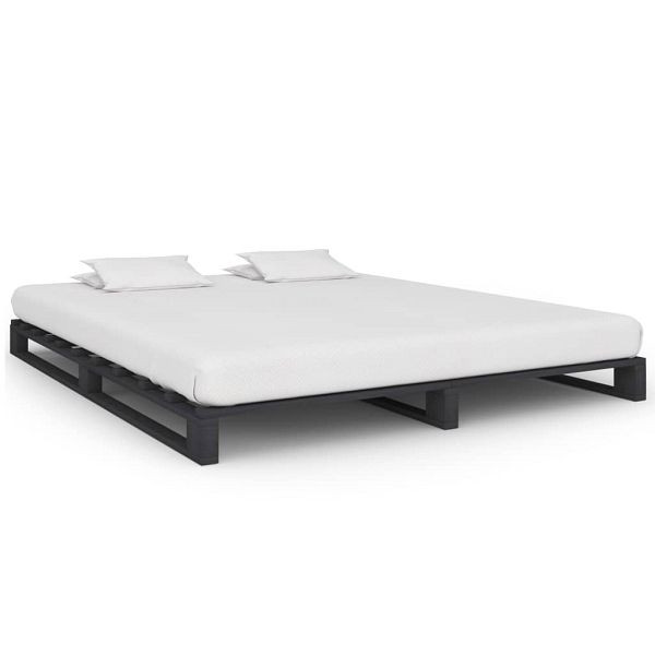 vidaXL Palettenbett Grau Massivholz Kiefer 160×200 cm, 285252