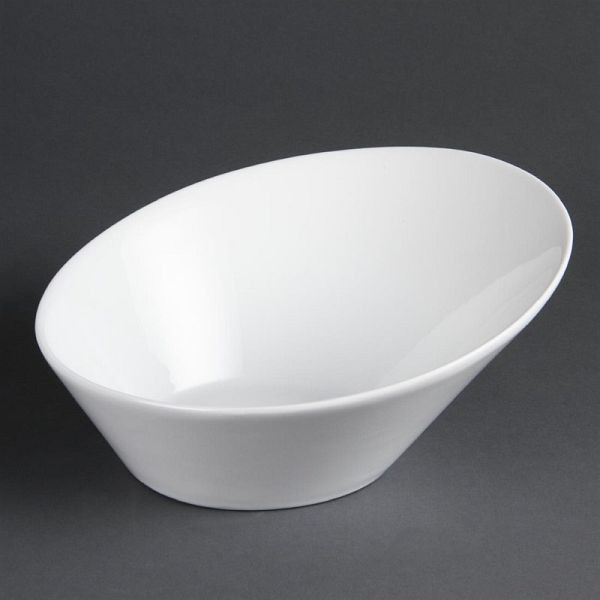 Olympia Whiteware ovale schräge Schüsseln 22,2 x 24,6cm, VE: 3 Stück, CB078