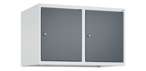 C+P Schrankaufsatz Classic PLUS, Aufsatzschrank, 7035/7016, Zylinderschlösser, 500x800x500mm, 2 Abteile, 080090-22 S10023