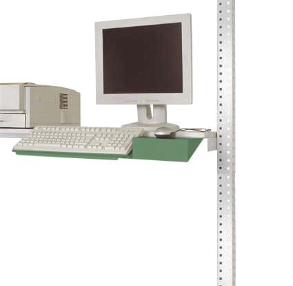 Manuflex Tastaturträger für PACKPOOL mit Mausfläche in Resedagrün RAL 6011, ZB3550.6011