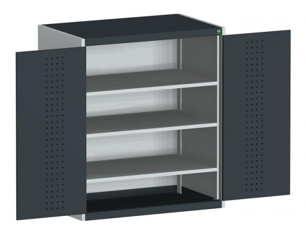 bott cubio Flügeltürschrank bestückt mit 3 Fachböden BxTxH: 1050 x 525 x 1200 mm, RAL 7035/7016, 40013085.19V