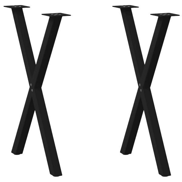 vidaXL Esstischbeine X-Form 2 Stück Schwarz 57x(72-73) cm Stahl, 4012912