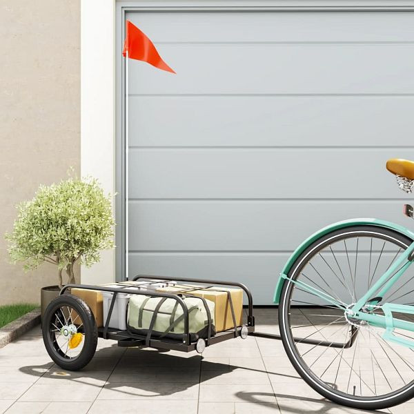 vidaXL Fahrradanhänger Schwarz 122x53x31 cm Eisen, 94201