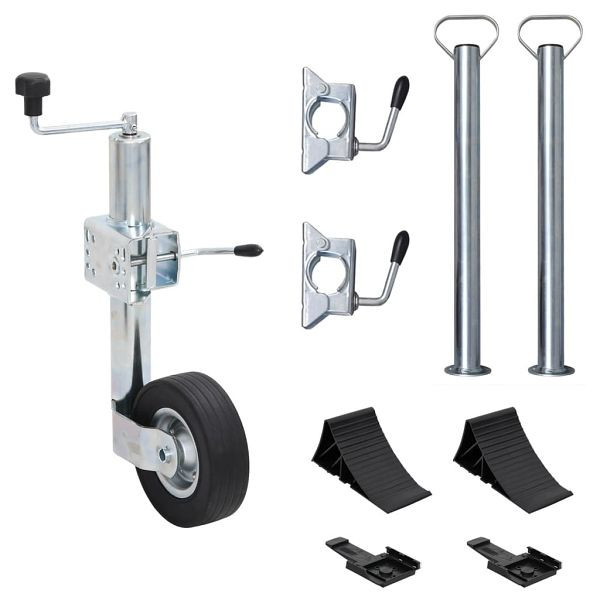 vidaXL Stützrad 60 mm mit 2 Stützrohren und 3 Klemmen, 3281611
