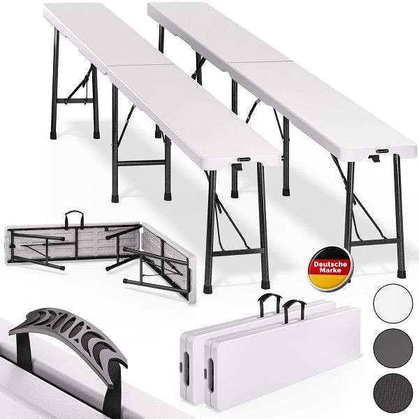 casaria Bierbank 2er-Set klappbar platzsparend für 8 Personen 200kg je Bank, 100047