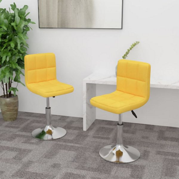 vidaXL Esszimmerstühle 2 Stk. Drehbar Gelb Stoff, 334216