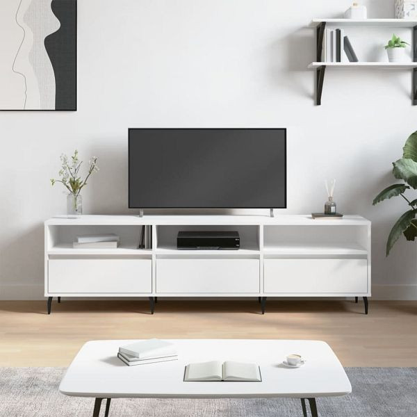 vidaXL TV-Schrank Weiß 150x30x44,5 cm Holzwerkstoff, 831292